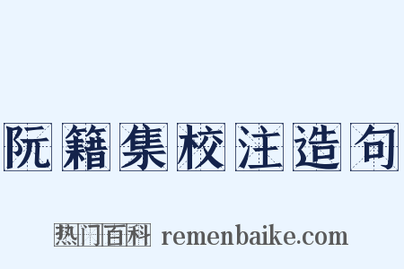 阮籍集校注造句是什么意思的图片